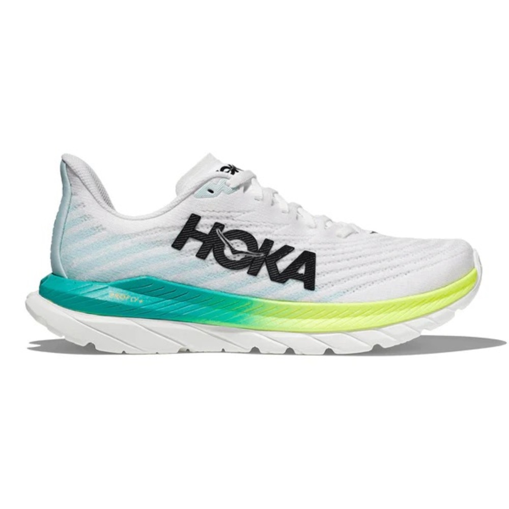 Hoka Mach 5 white/blue glass, size 8D